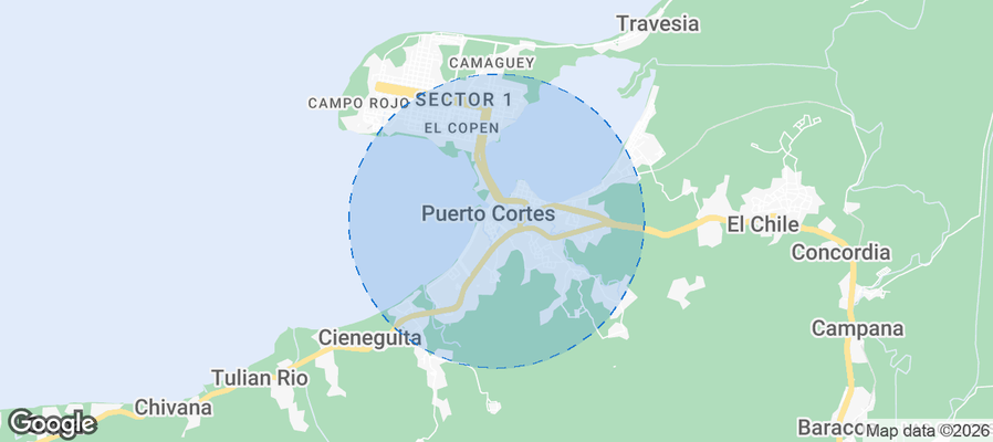 Puerto Cortes Airbnb map